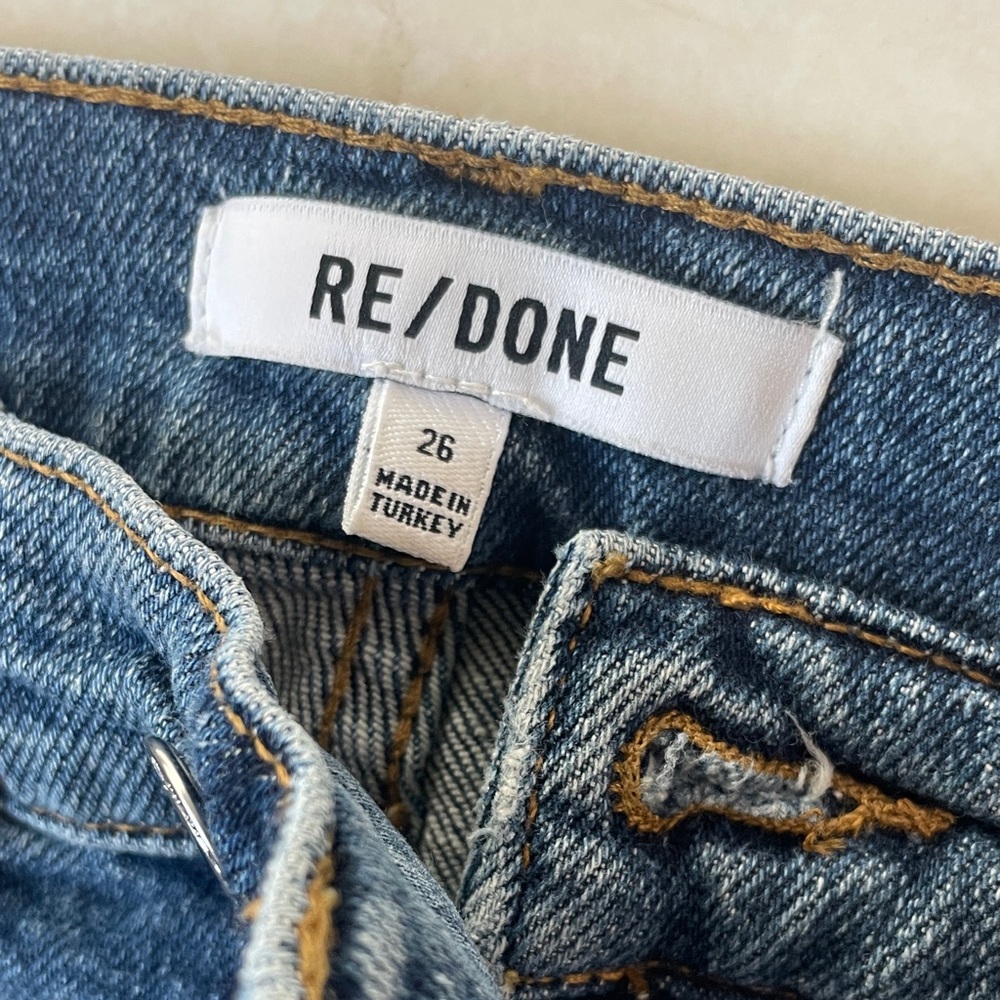 Re/Done Blue Distressed Skinny Jeans - Picture 2 of 8
